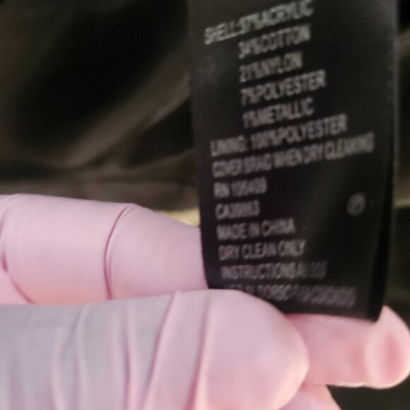 TAHARI Arthur Levine Coat/Jacket White & Black w/Pearls & Metallic Fibers Sz 12 - Picture 7 of 11